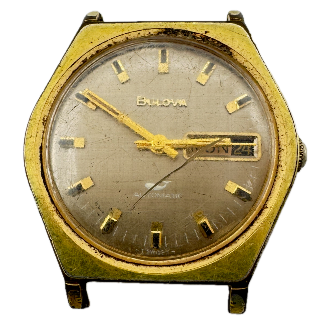 Vintage 1969 Bulova Sea King Automatic Men's Watch 11 ANACB Linen Dial