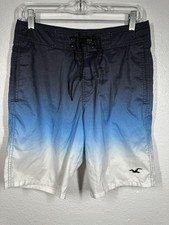 Hollister Shorts Mens 28 Blue Ombre Gradient Boardshort Swim Trunks Mesh Lined