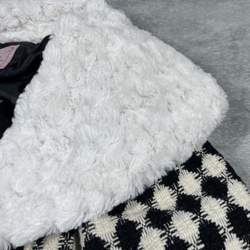 Young Essence Jacket Womens Medium Faux Fur Collar Vintage Inspired Chic Retro - Picture 5 of 10
