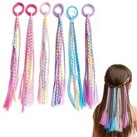 Haargummis MäDchen, 6 StüCk Bunte Geflochtene HaarsträHnen, Mit Elastischem Ba