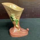 Roseville Pottery “Snowberry” Cornucopia Style Vase,Dusty Rose Pink Glaze. ICC-8