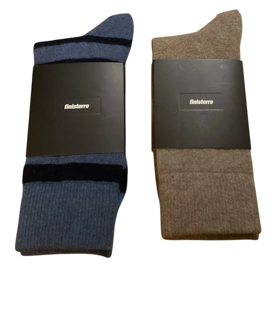 NEW Finisterre Unisex Wool Blend Stripe & Classic Sock Blue Toe UK 10-12 Outdoor