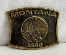 Montana Statehood 1889 Brass Heritage Registered Collection 1984 Belt Buckle