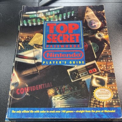 Nintendo Players Guide Top Secret Passwords Book Cheat Codes Video Games NES