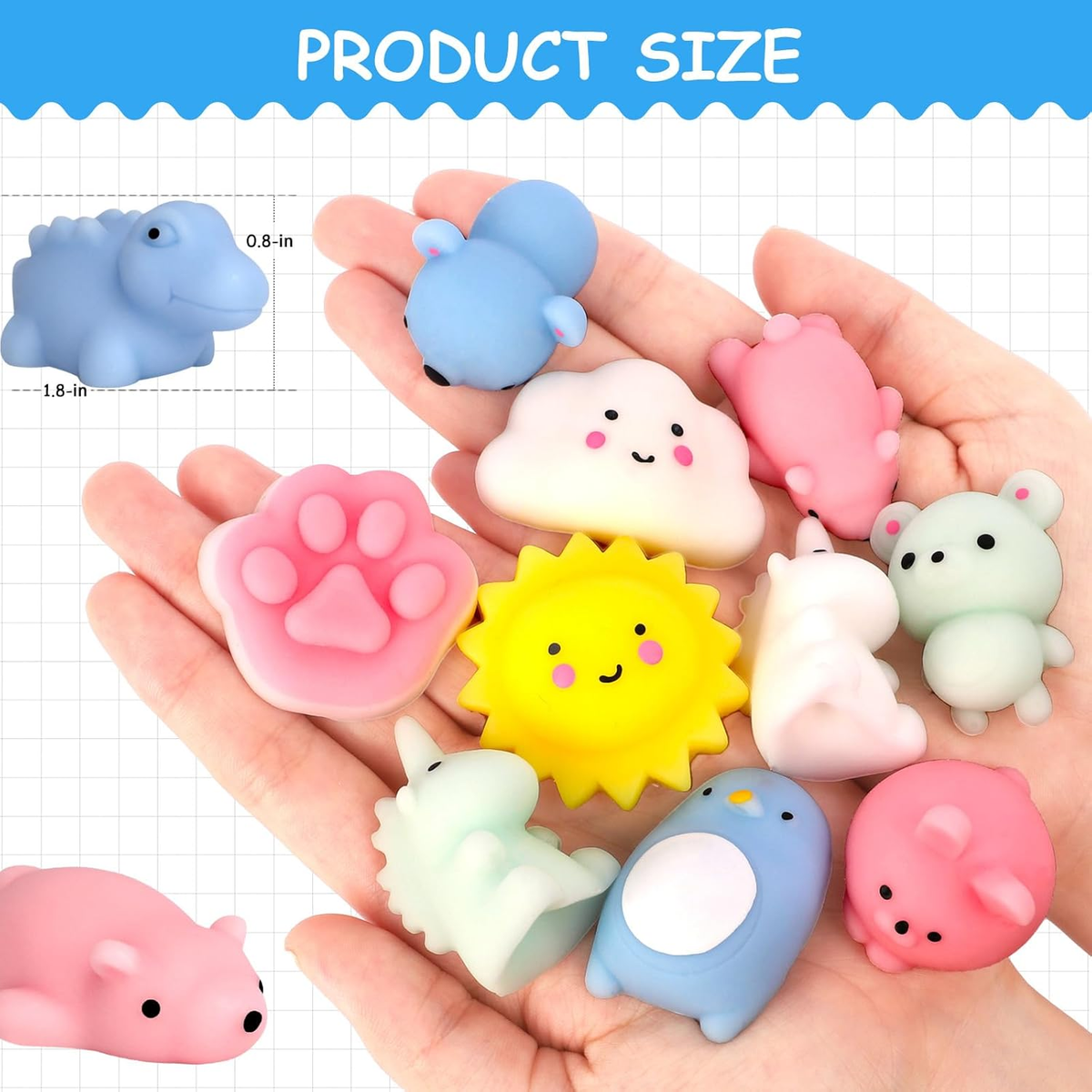 20 Pezzi Squishies Animali Kawaii In Cestino - Giocattoli Antistress Per Bambini, Idee Regalo Compleanno E Bomboniere