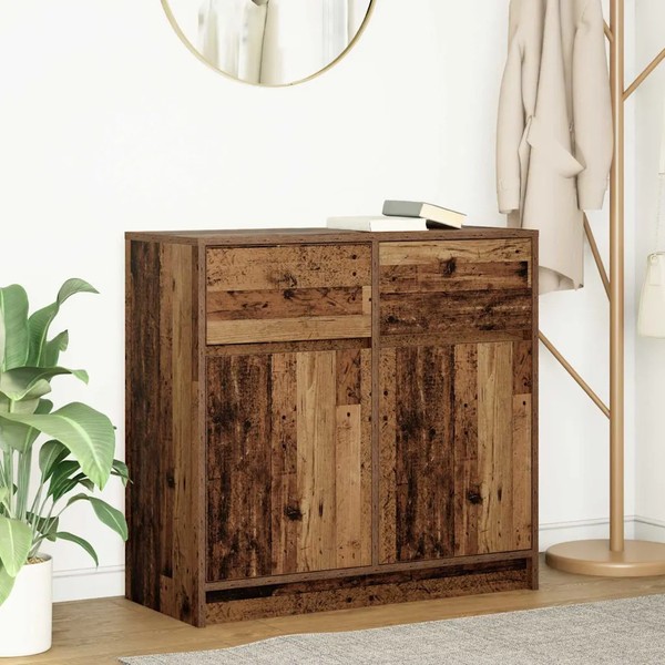 Sideboard Mit Schublade Altholz-Optik 80X34X76 Cm Holzwerkstoff-image