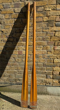 (3) VINTAGE  WOODEN BOAT  OARS -  166CM