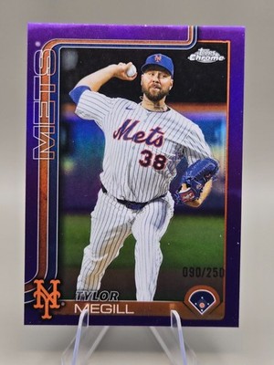 2025 Topps Chrome Tylor Megill #090/250 - Purple Refractor! New York Mets🔥