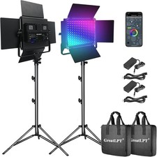 2Pcs 50W Photography Lighting Kit APP Control CRI96 Studio