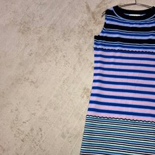 UNIQLO Marnico Labo Striped Long Knit Dress M Blue Sleeveless