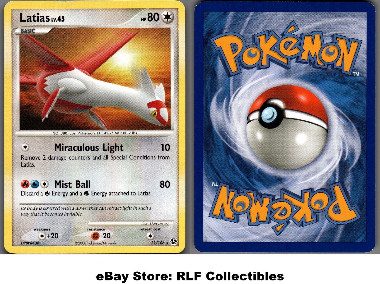 2008 Pokemon, D&P Great Encounters, #22/106 Latias, Rare