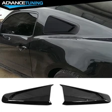 Fits 10-14 Ford Mustang Coupe Rear Side Quarter Window Louver Covers Gloss Black