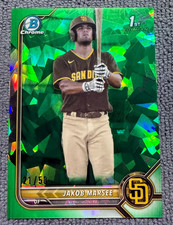 JAKOB MARSEE 2022 Bowman Chrome Draft SAPPHIRE 1ST EDITION GREEN #/50