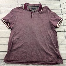Ted Baker Short Sleeve Button Front Polo Shirt Men's 6 Plum Purple