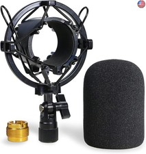 SUNMON AT2020 Shock Mount with Windscreen, Shock Mount Stand with Foam Pop