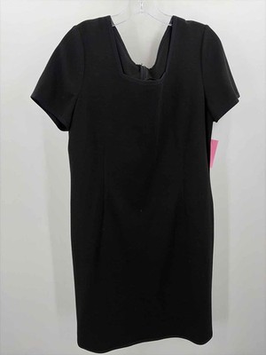 Pre-Owned St John Black Size 14 Knee Length Short Sleeve Dress