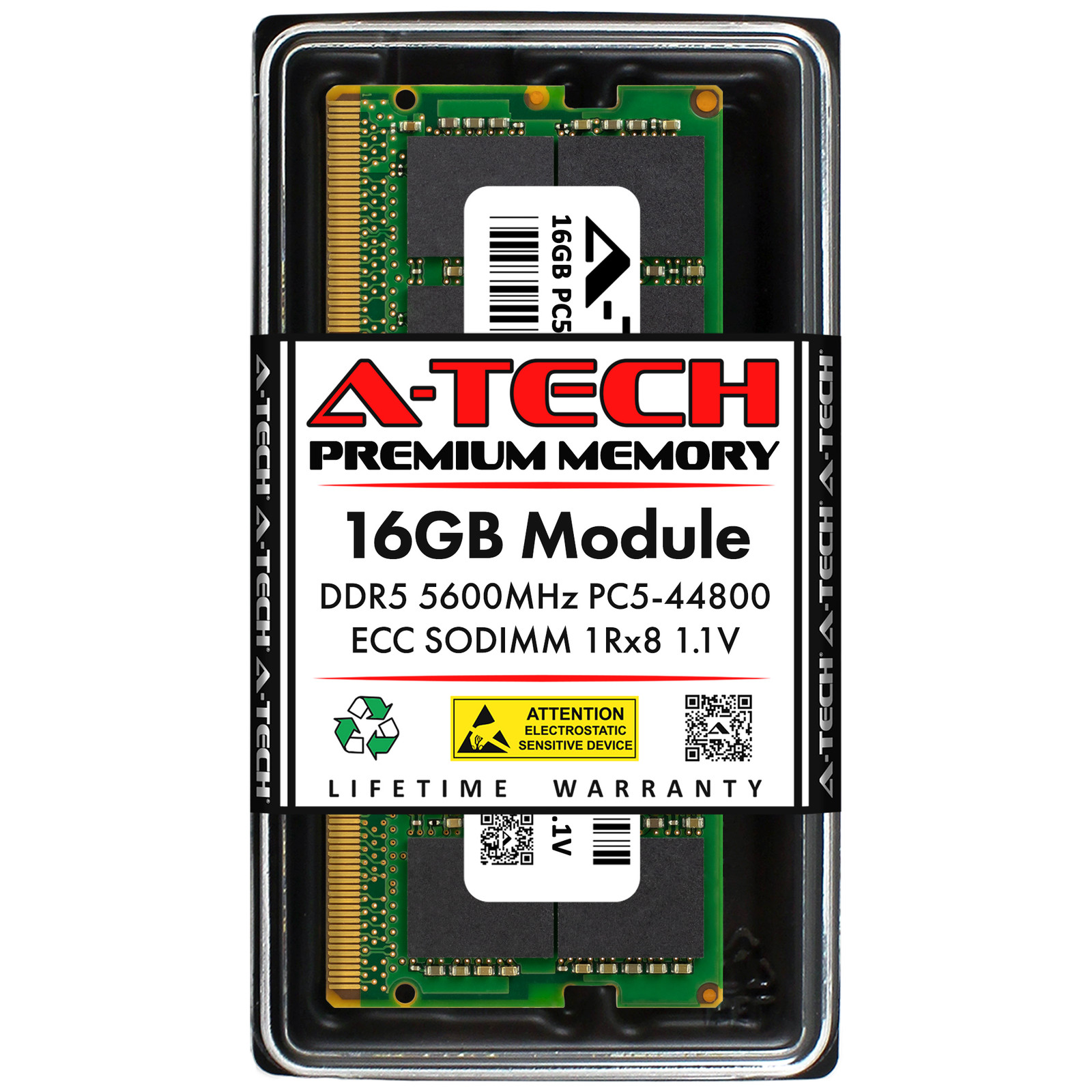 A-Tech 16GB 1Rx8 PC5-44800 DDR5 5600 MHz ECC SODIMM MicroServer