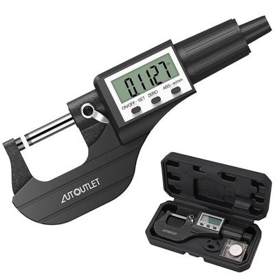 AUTOUTLET Micrometer Digitale Bügel-Messschraube 0-25mm/ 0.001mm, Hohe Präzision