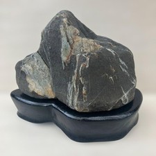 Piedra Bonsai Piedra Natural Roca Áspera con Base, 1,45 kg, 115 mm de Alto