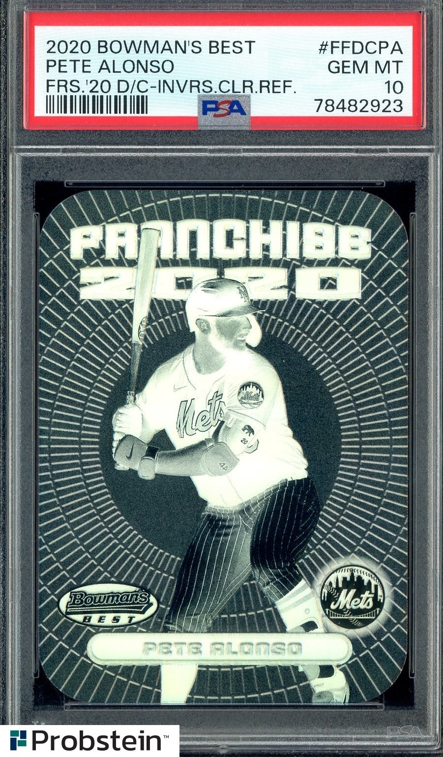 2020 Bowman's Best Franchise 2020 Clear Refractor Pete Alonso PSA 10 GEM MINT view 1