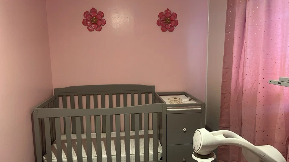 Brand New Crib with Changing Table and Mattress - Image 2 of 4