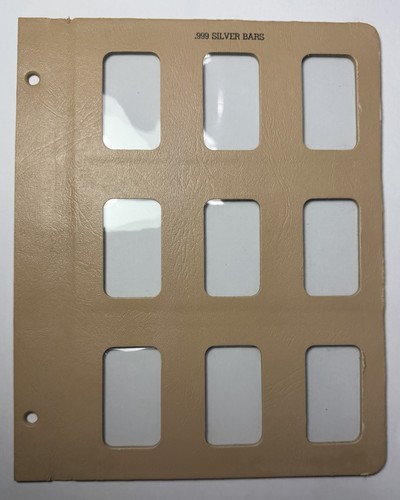 Dansco .999 Silver Bars Page - Vertical Bars - Rare, Out of Print