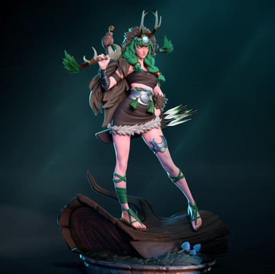 Artemis | Hades | Resin Figur 28,3cm | Bulkamancer | UNBEMALT