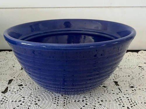 Vtg. Bauer Pottery Ring Ware Cobalt #24 Inside Ring Mixing Bowl Rare 1930s/1940s