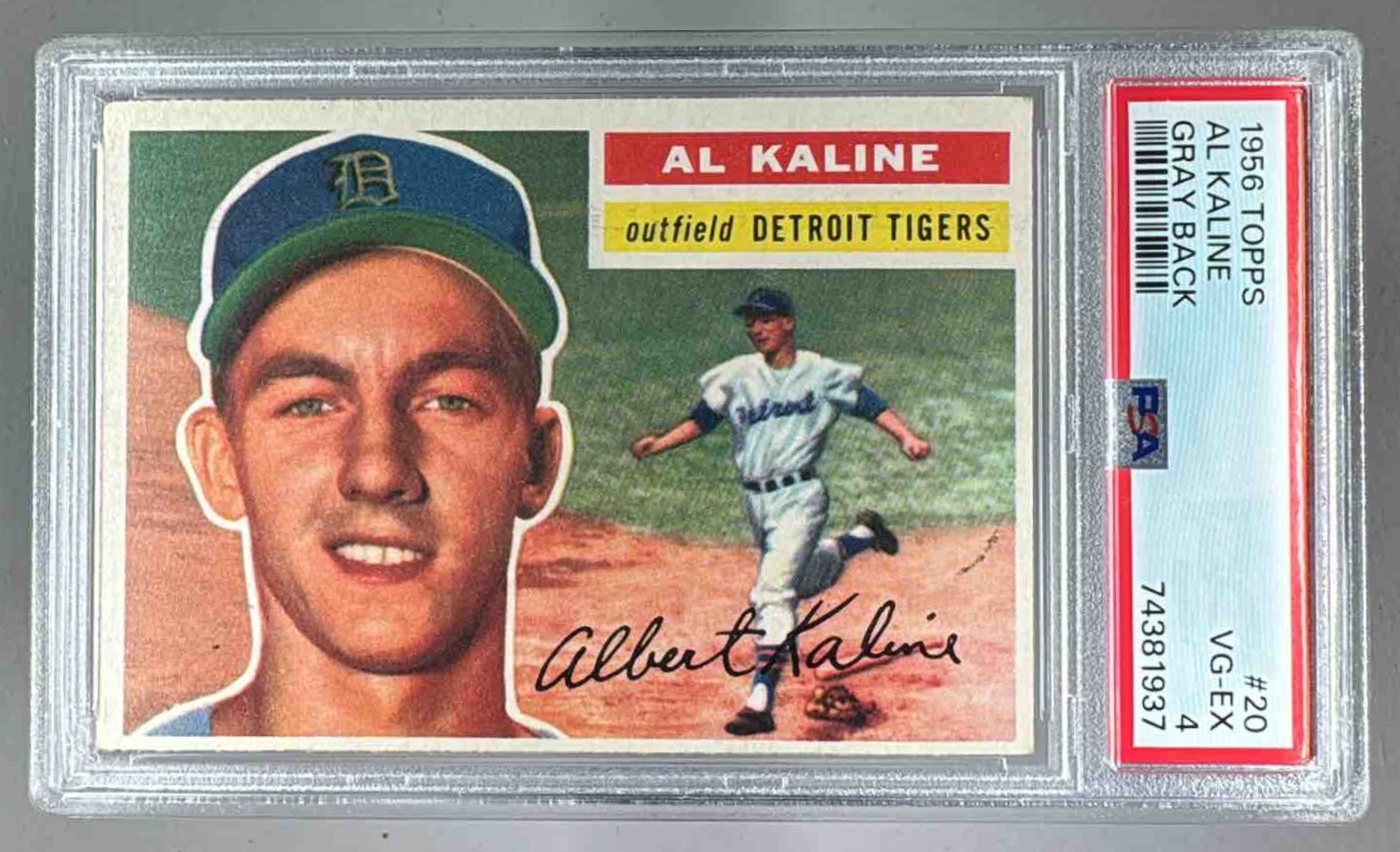 1956 Topps 20 Al Kaline Gray Back PSA 4 74381937