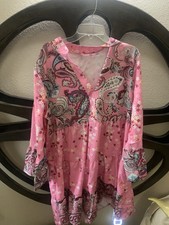 Dress Womens L Pink Cotton Floral Print