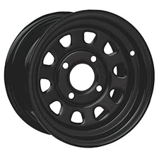 4/156 ITP Steel Wheel 12x7 4.0 + 3.0 Black For Polaris RZR S 800 LE 2011-2012