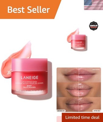 Hydrating Overnight Lip Mask: Berry & Vitamin C Formula for Smooth Lips, 0.7oz