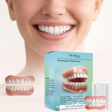 DIY Resin Dentures Veneers Set For Men And Women Upper And Lower False Teeth
