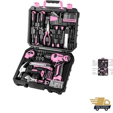 Compact & Lightweight Pink Drill Set - 126 Essential Tools for Home Improvement