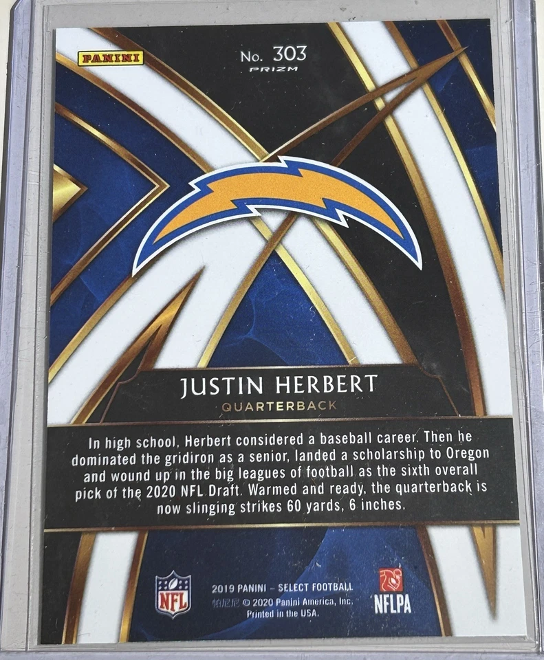 2020 Optic Holo Pink Preview 2019 Select XRC Prizm Justin Herbert Rookie 10x Lot - Image 2 of 4