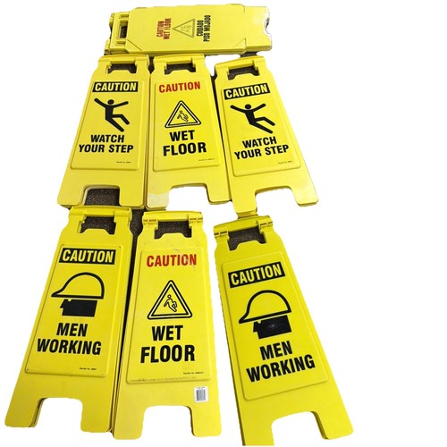 Lot of 7 Caution Signs Double Sided 