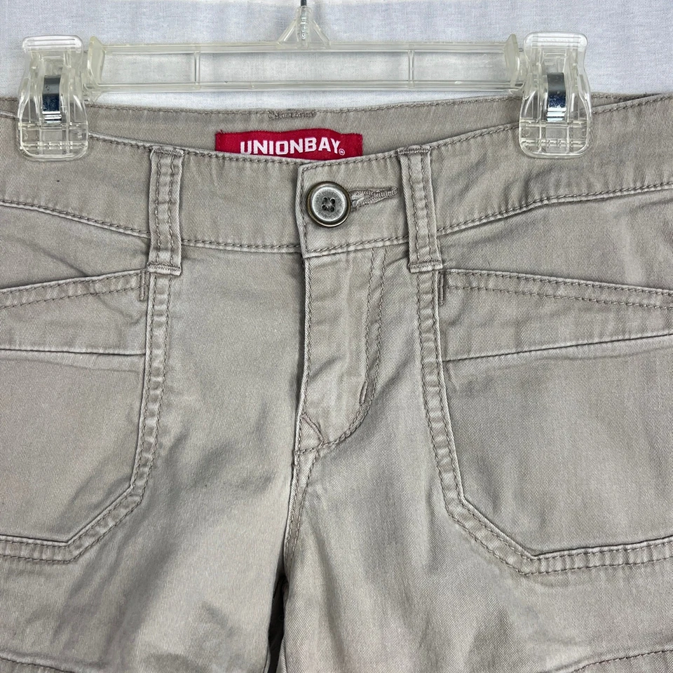 Vintage Union Bay Shorts Juniors Y2K Low Rise Micro Mini Khaki Grunge Granola - Image 2 of 4