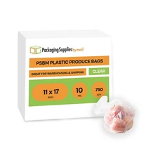 3000 11" x 17" HDPE Clear Plastic Produce Bags On Roll Kitchen Vegetable Storage