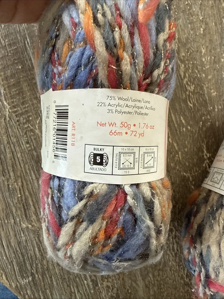 MODA DEA "CACHE" YARN - 50g Skein - "Rendezvous"- BULKY WOOL BLEND 3 Skeins - Image 4 of 4