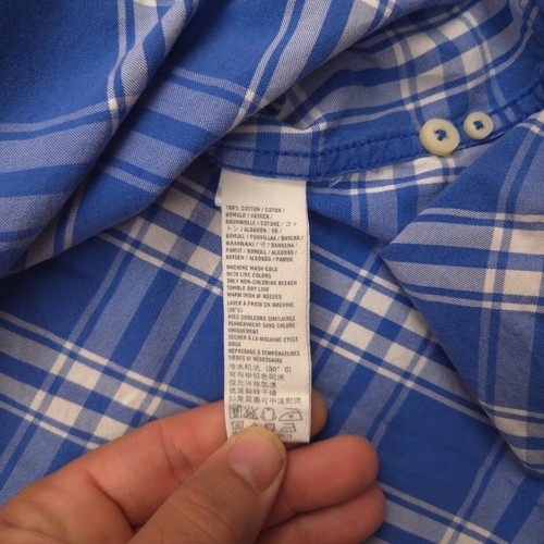Abercrombie & Fitch Plaid Button Down Shirt Mens XL Blue Muscle Fit Long Sleeve - Picture 7 of 10