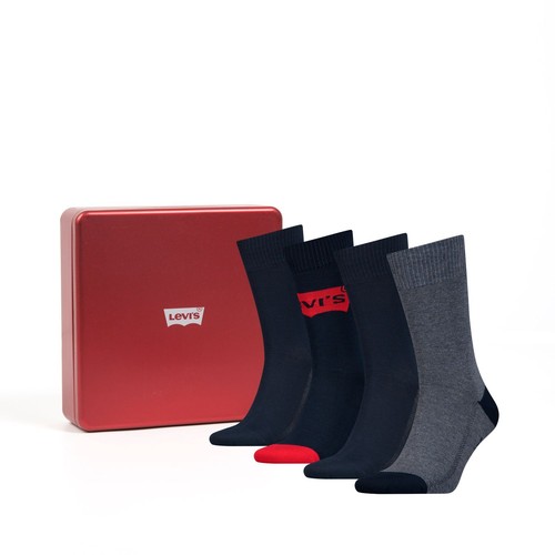 Levi´s Levis Regular Cut Socks Strümpfe Giftbox Geschenkbox 4 Paar 983032001 - Picture 2 of 5