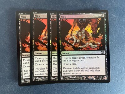 black instant cards mtg MTG 4X FOIL 8TH EDITION SLAY NM MAGIC THE GATHERING UNCOMMON BLACK INSTANT  CARDS