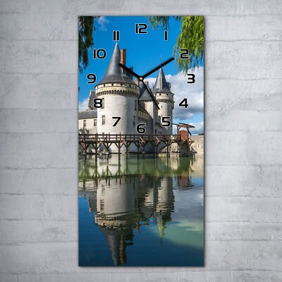 Glasuhr Wanduhr Küchenuhr Chateau de Sully sur Loire Schloss Frankreich 30x60