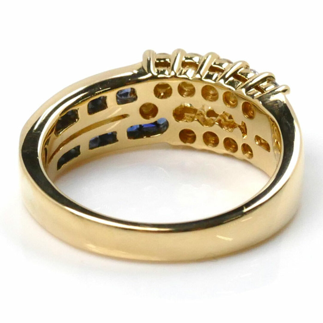 K18YG Yellow Gold Ring Diamond 0.54 CT Sapphire 0.51 Size 12 K18YG Yellow Gold Ring Diamond 0.54 CT Sapphire 0.51 Size 12