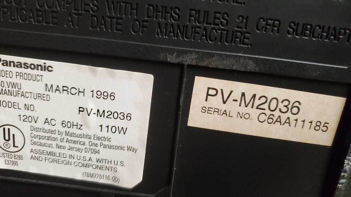 Vintage 1996 Panasonic PV-M2036 20