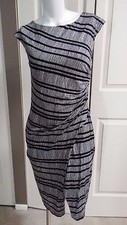 NEW ANN TAYLOR LOFT BLACK AND WHITE SLEEVELESS PETITE DRESS SIZE XSP
