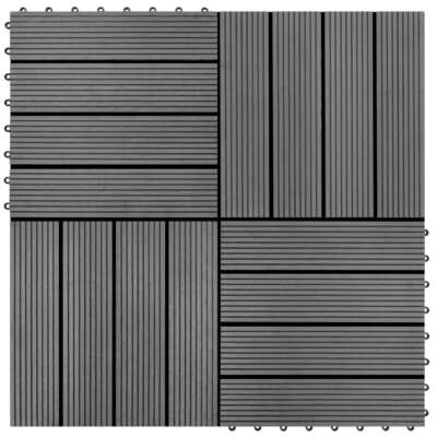 WPC Tiles 11.8''x11.8'' 11 pcs 11 ft² Gray vidaXL