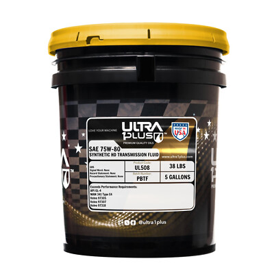 Ultra1Plus 75W-80 Full Synthetic HD Transmission Fluid API GL-4 (5 Gal Pail)