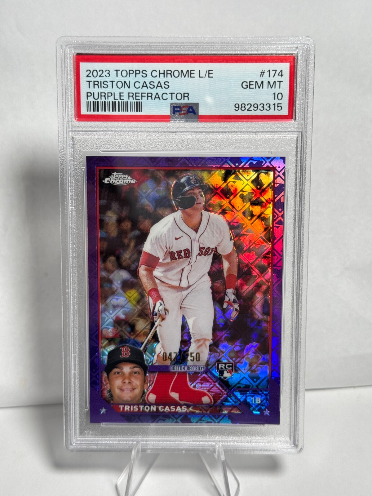 2023 Topps Chrome Logofractor Triston Casas Purple Refractor RC # /250 - PSA 10