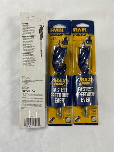 ^ Lot of 3 Irwin SPEEDBOR 1" Tri-Flute Bit w/ Speed Tip Model 3041007 - Picture 2 of 4